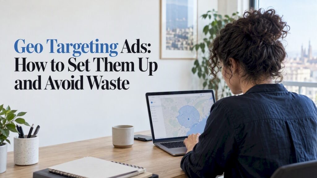 Marketer setting a geographic ad area
