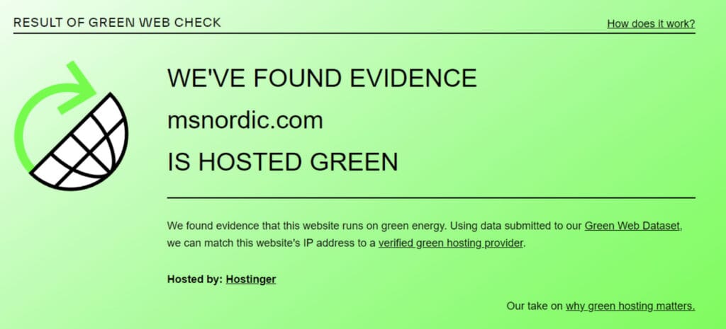 msnordic.com hosted by a renewable energy supply!